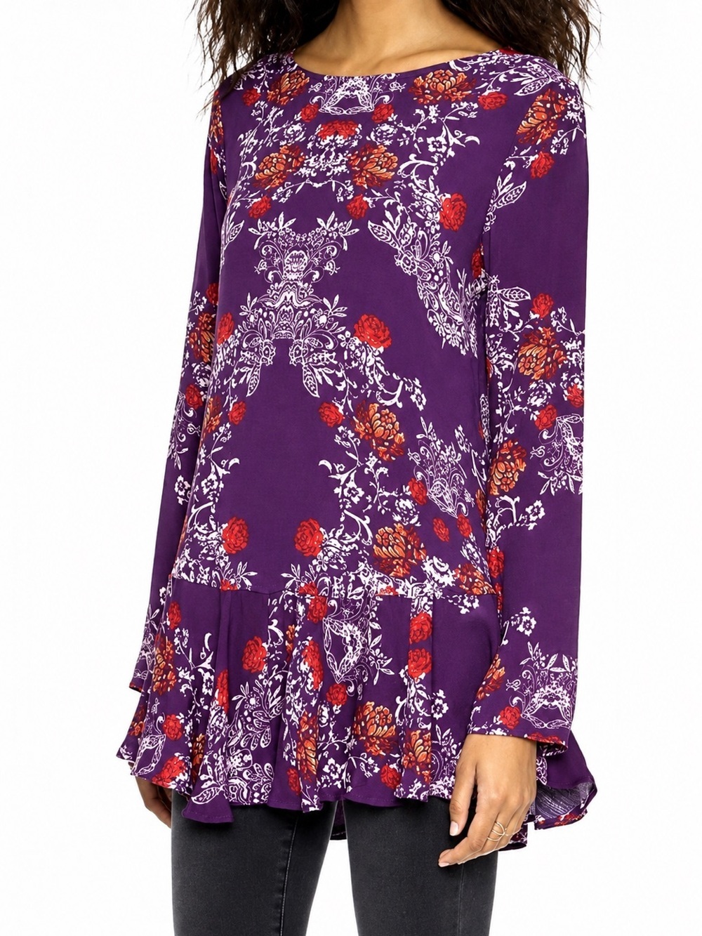 Free People Smooth Talker purple tunic mini dress, XS